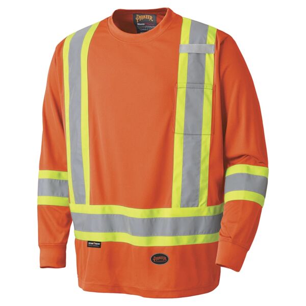 Hi-Viz Safety Long-Sleeved Shirt: Bird's-Eye Poly Thumbnail